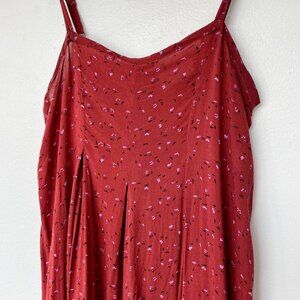 Anthropologie Saturday Sunday Burgundy Red Floral Jumpsuit